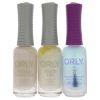The Original French Manicure Kit Pink by Orly for Women - 4 Pc Kit 0.3oz Top2 Botton Base Coat Plus Topcoat, 0.3oz Nail Lacquer - White Tips